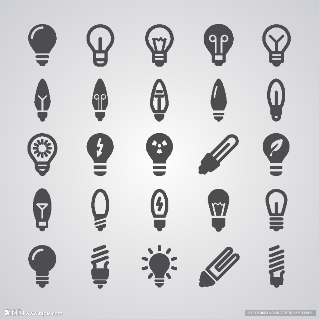 精致矢量电灯灯泡图标