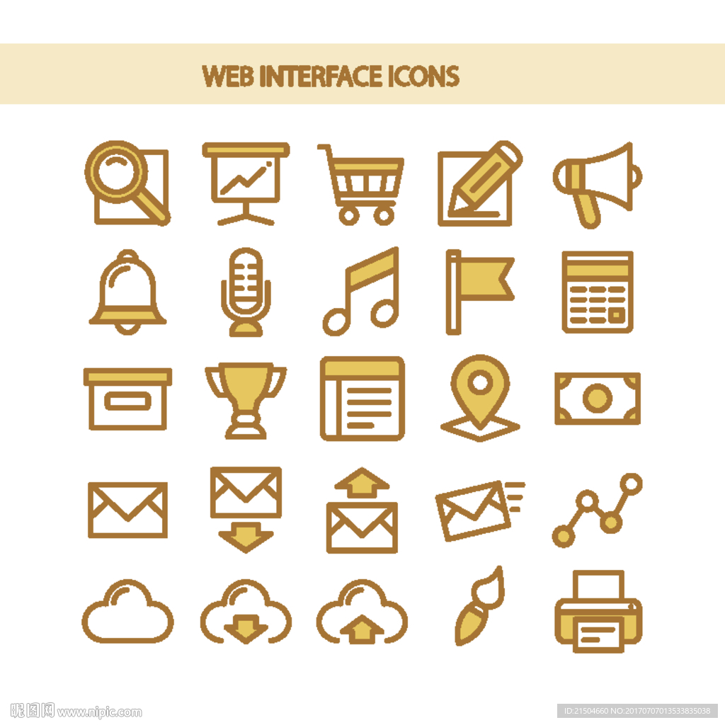 精致矢量可爱网页界面图标