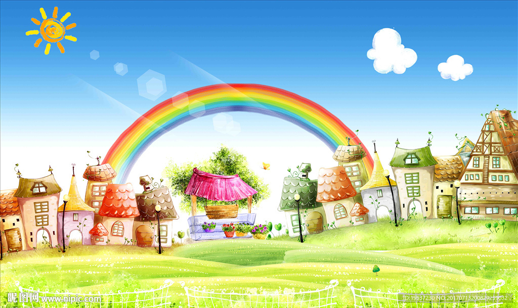 卡通彩虹小镇