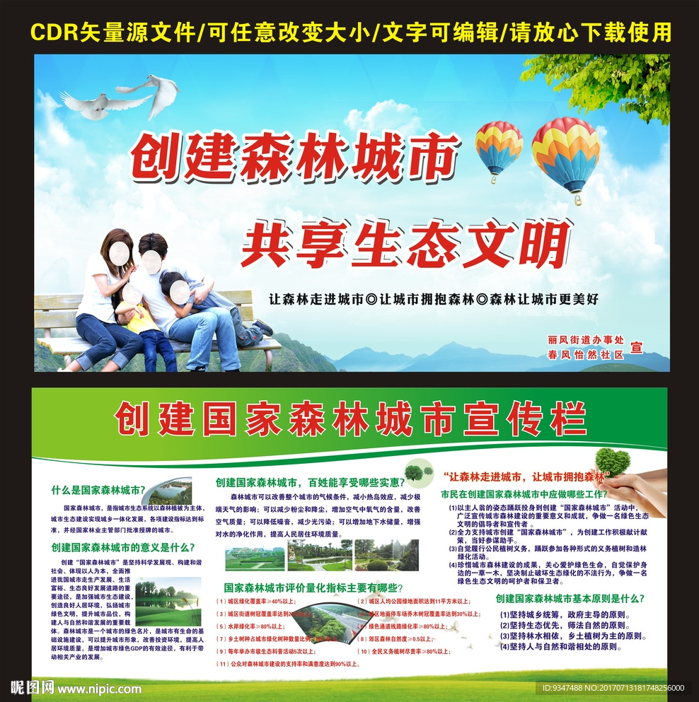 创建森林城市展板