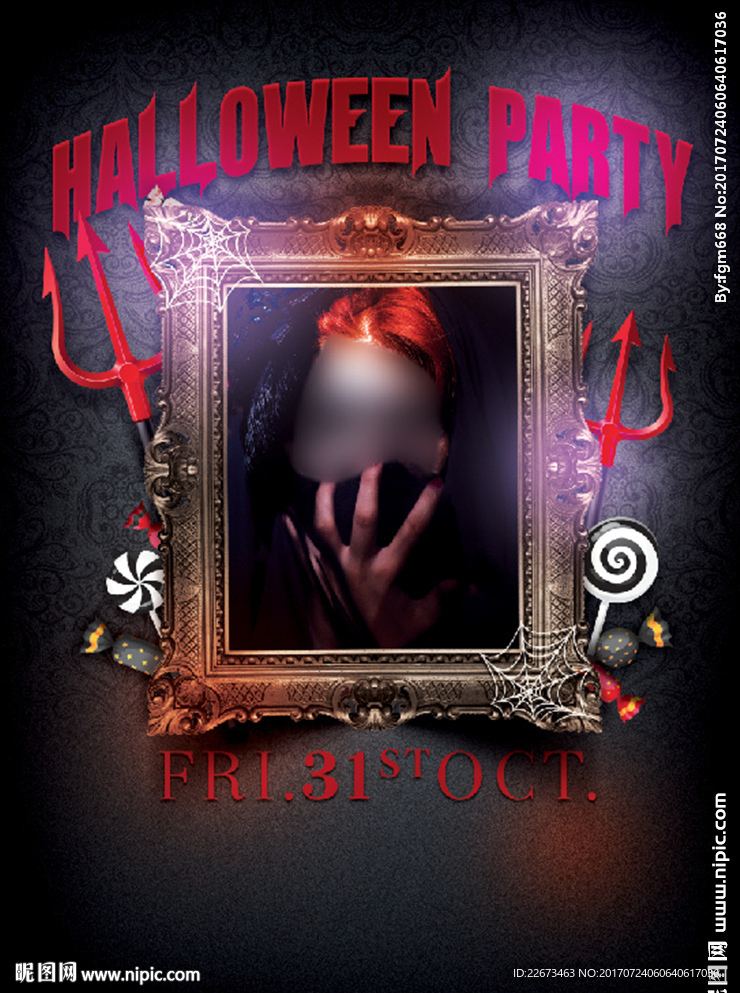 墙壁画框糖果酒吧音乐万圣节派对