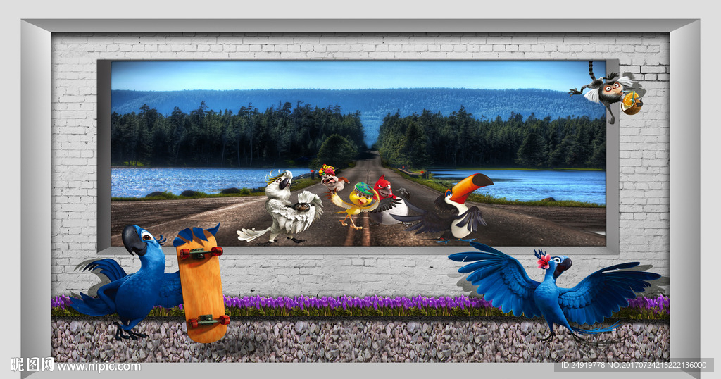 3D立体风景动物集