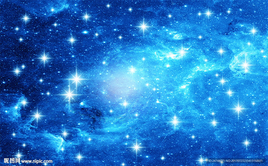 蓝色唯美浩瀚宇宙星空吊顶