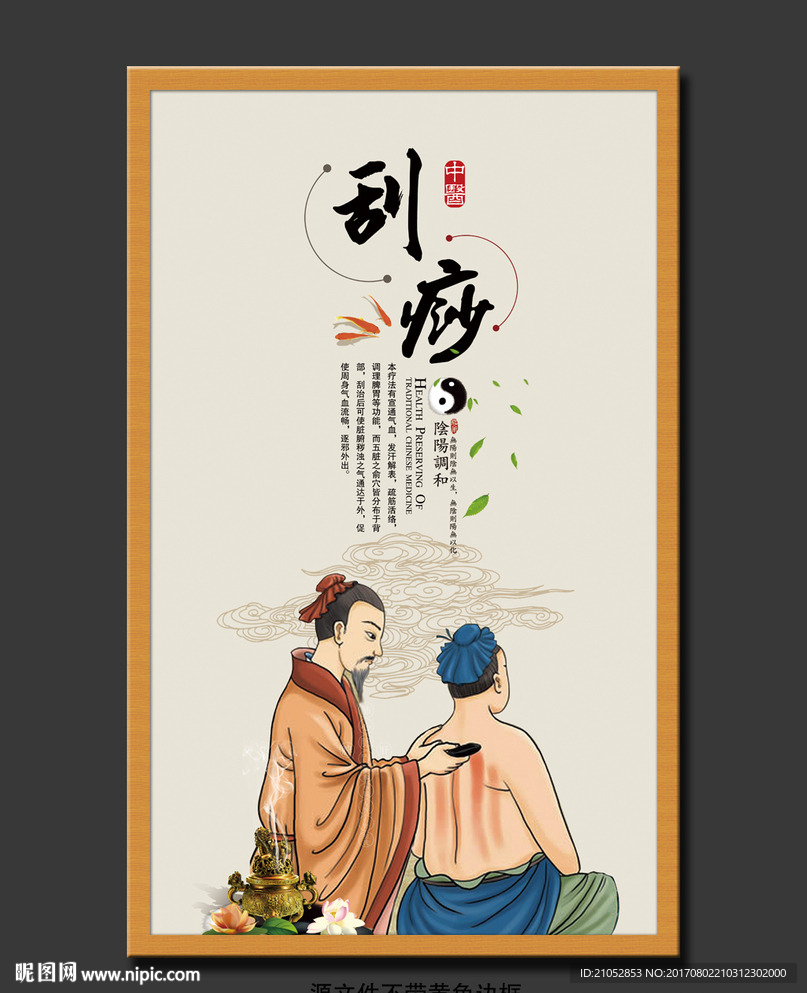 中医养生刮痧疗法展板