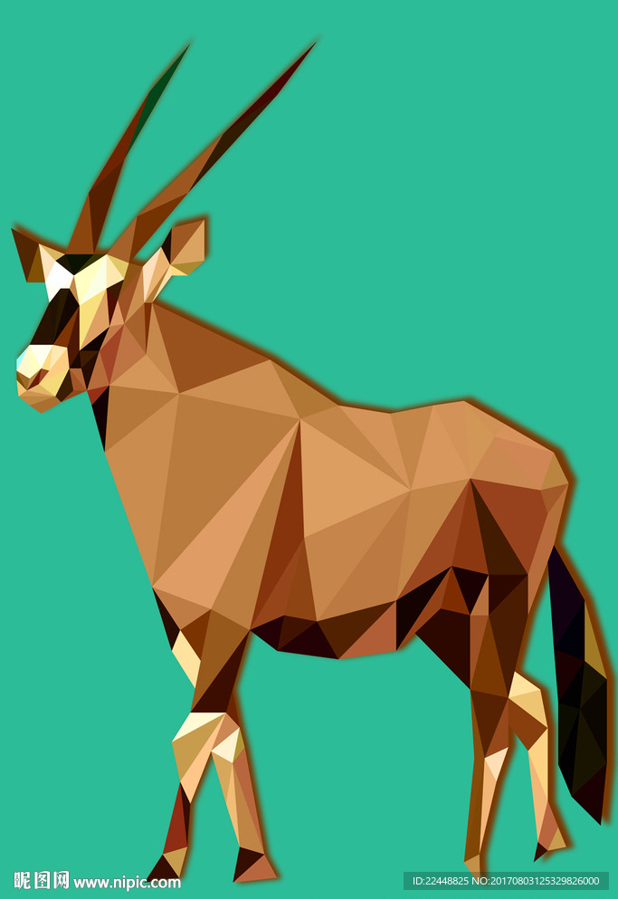 创意几何多边形藏羚羊