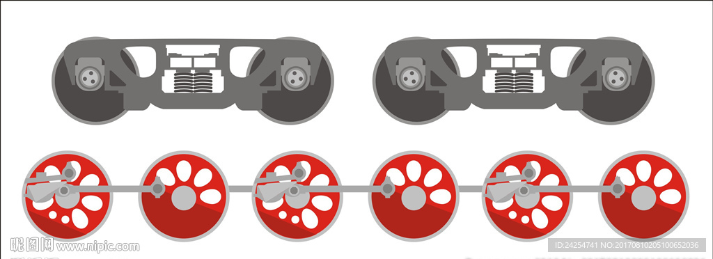 老式火车轮子矢量图