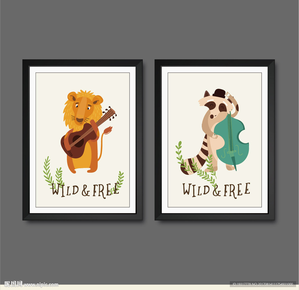 卡通音乐会 装饰画 画芯