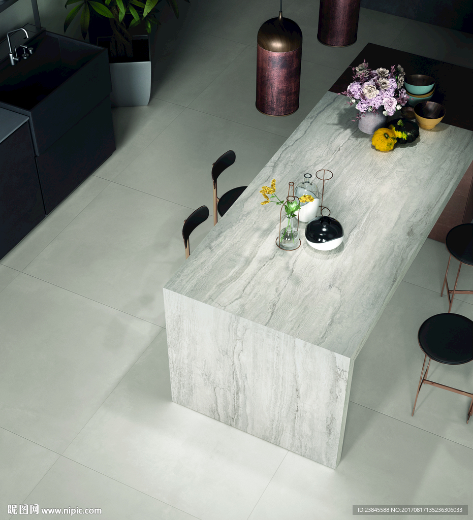 瓷砖效果图  餐厅 仿古砖