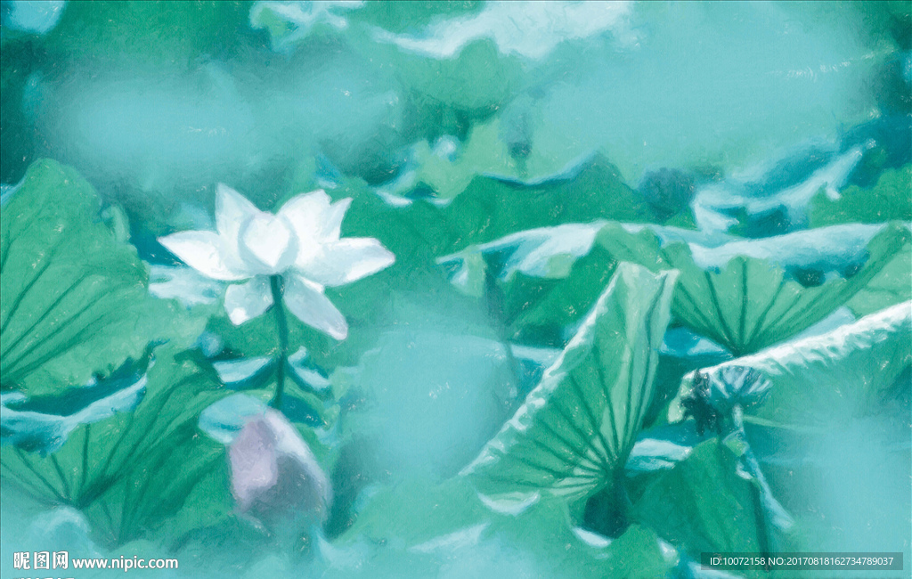 写意荷花背景（不分层）