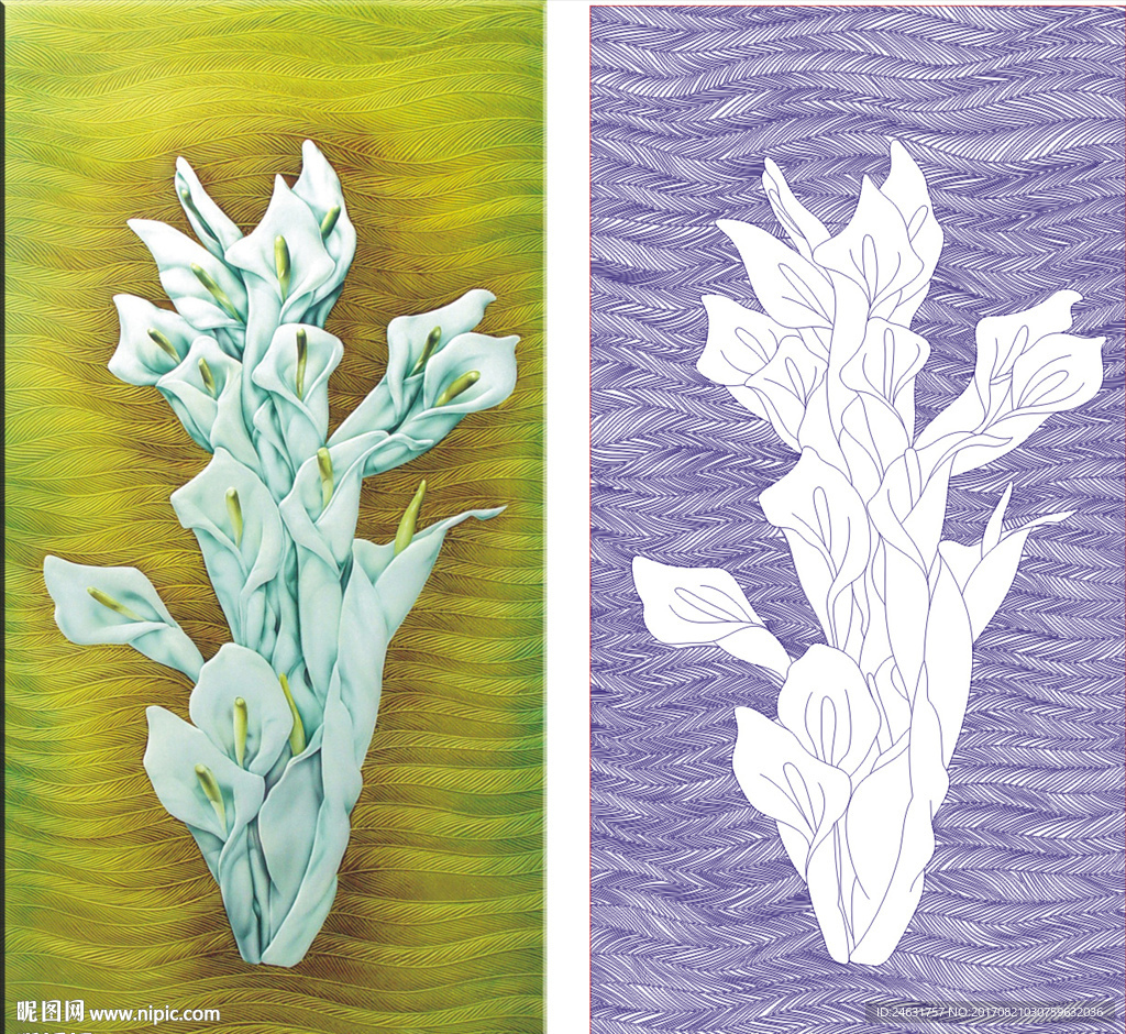 欧式 线条 马蹄莲