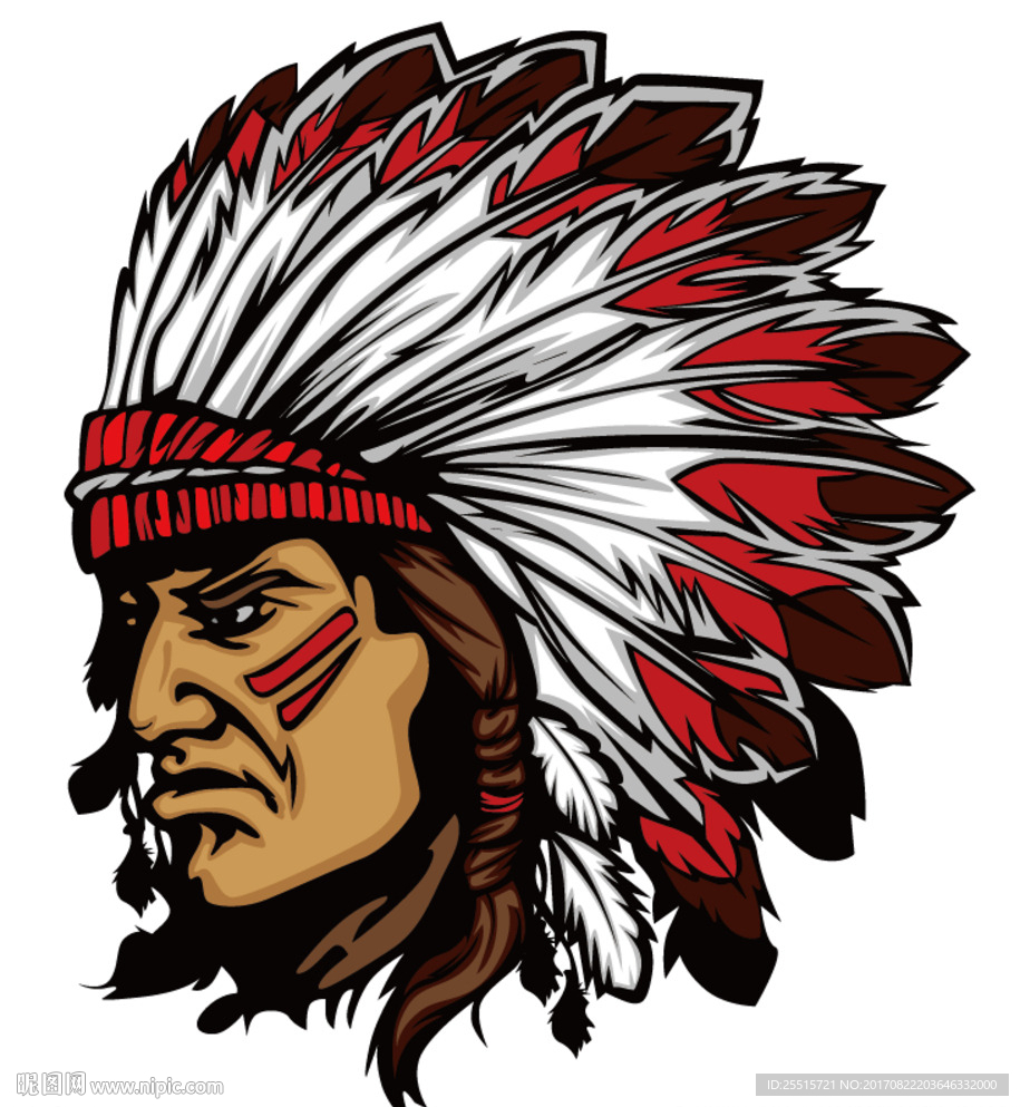 印第安人头像素材