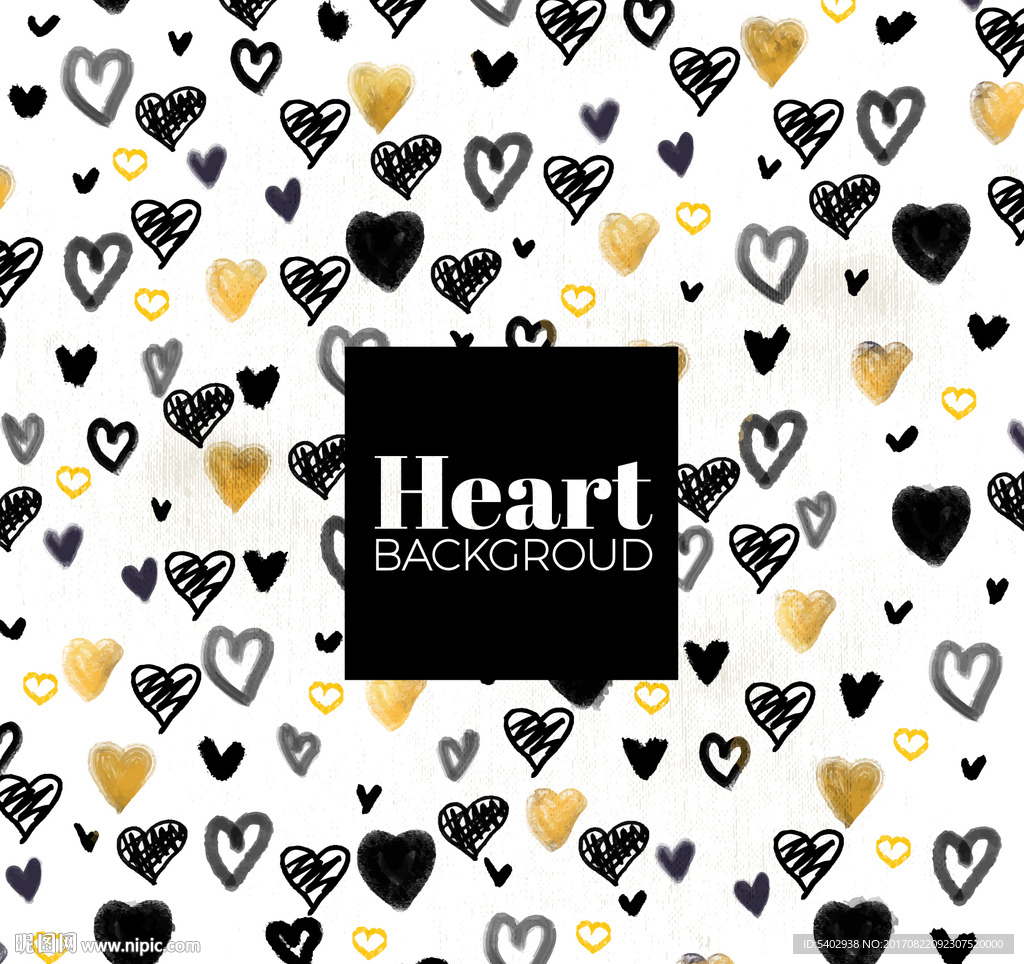 手绘爱心底纹包装礼品手提袋