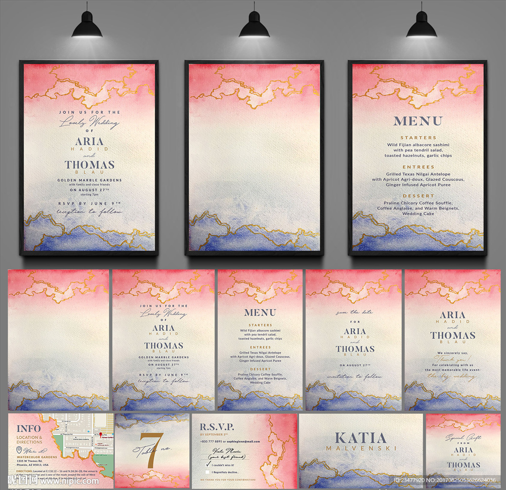 水彩唯美卡片名片设计