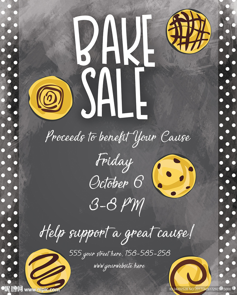 简约手绘文艺美食烘焙创意海报