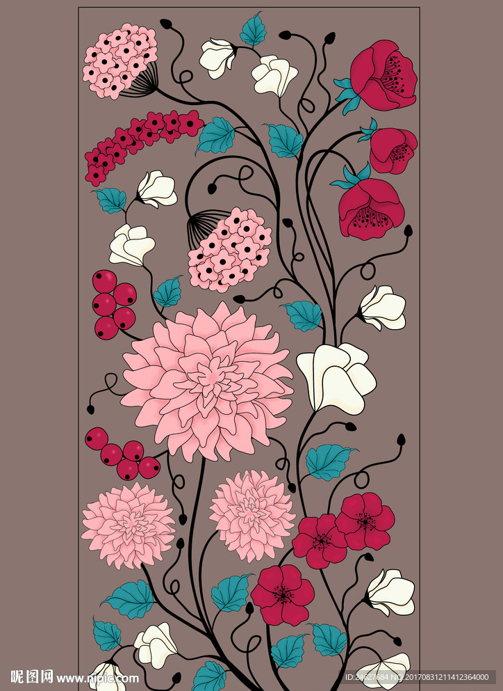 玄关背景墙壁纸推拉门图案