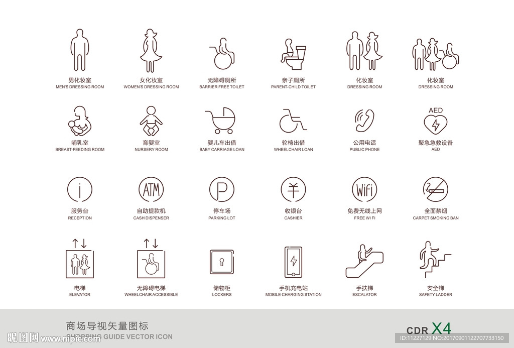 商场导视矢量图标