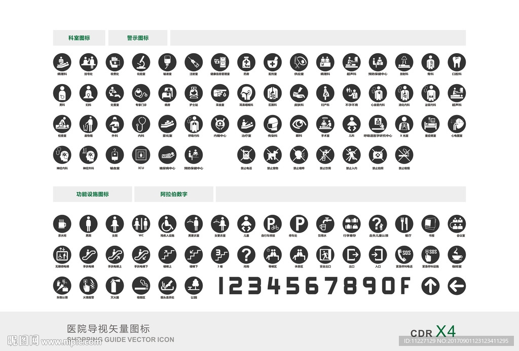医院导视矢量图标