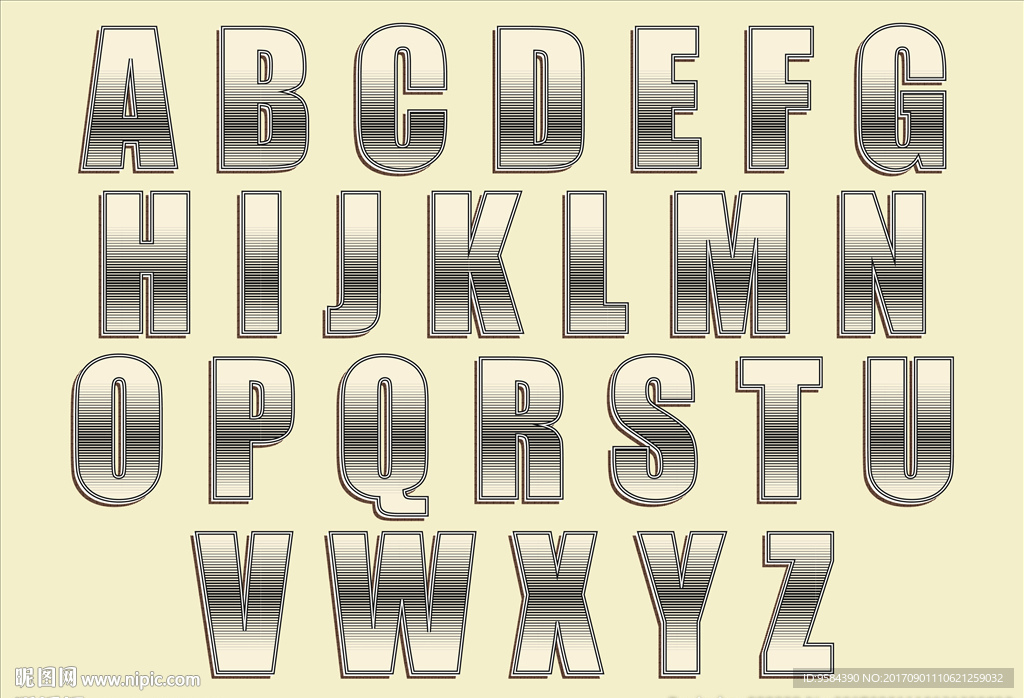 金属效果英文字母设计