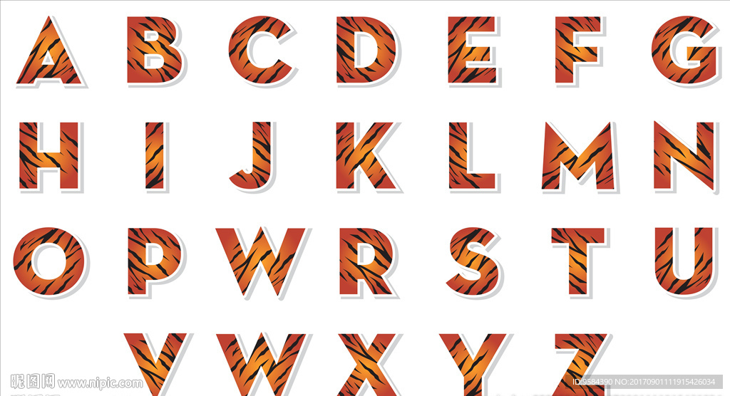 动物皮纹英文字母