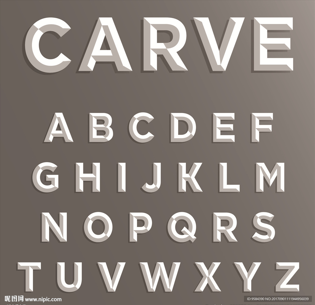 立体英文字母设计