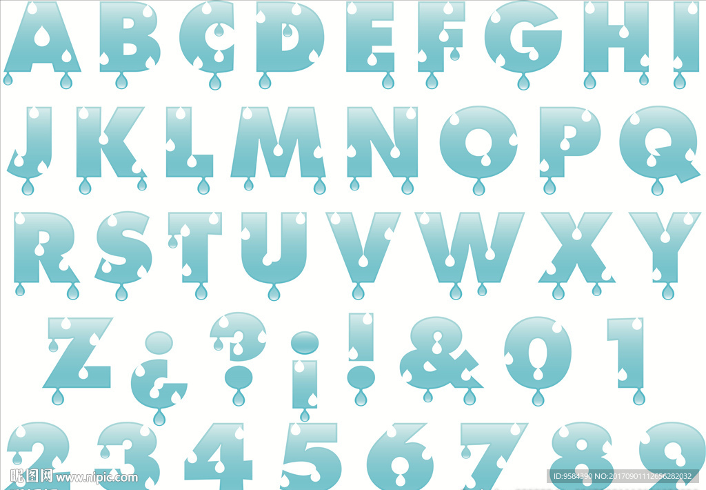 水滴效果字母设计