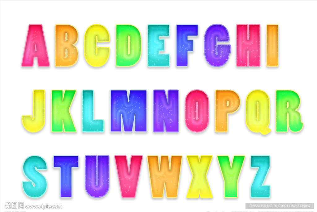 彩色英文字母