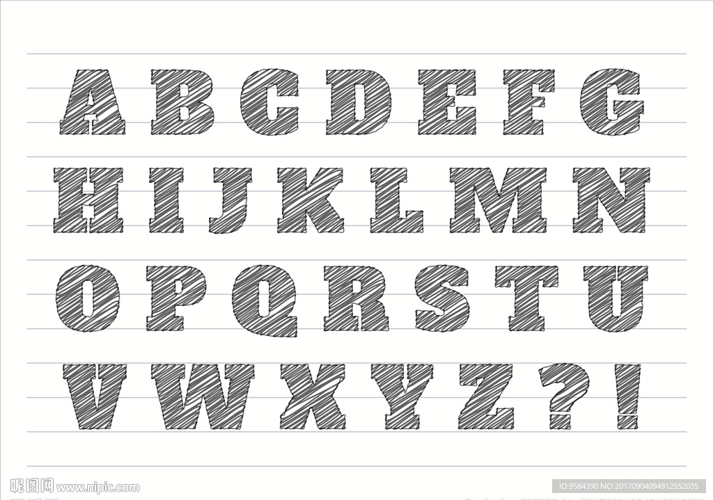 粉笔字英文字母