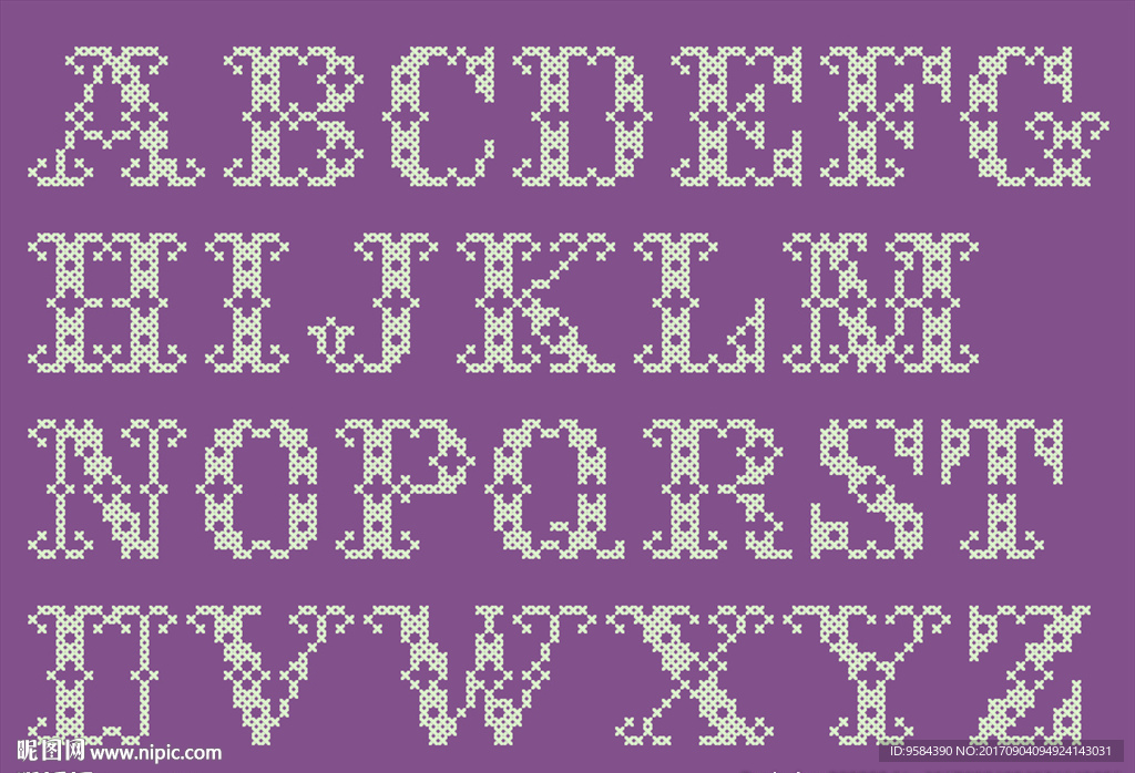 十字绣英文字母