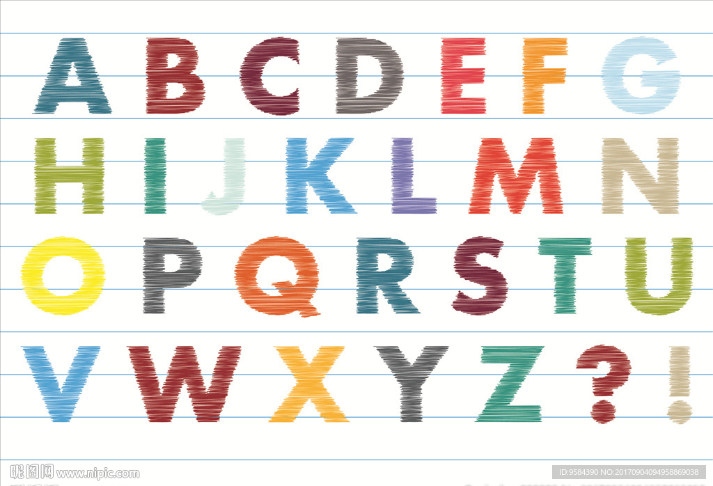 涂鸦风格英文字母