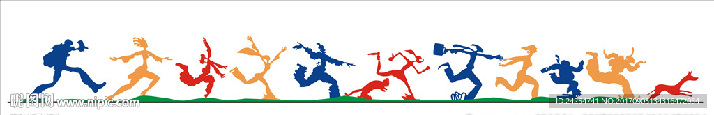 卡通人物剪影图片