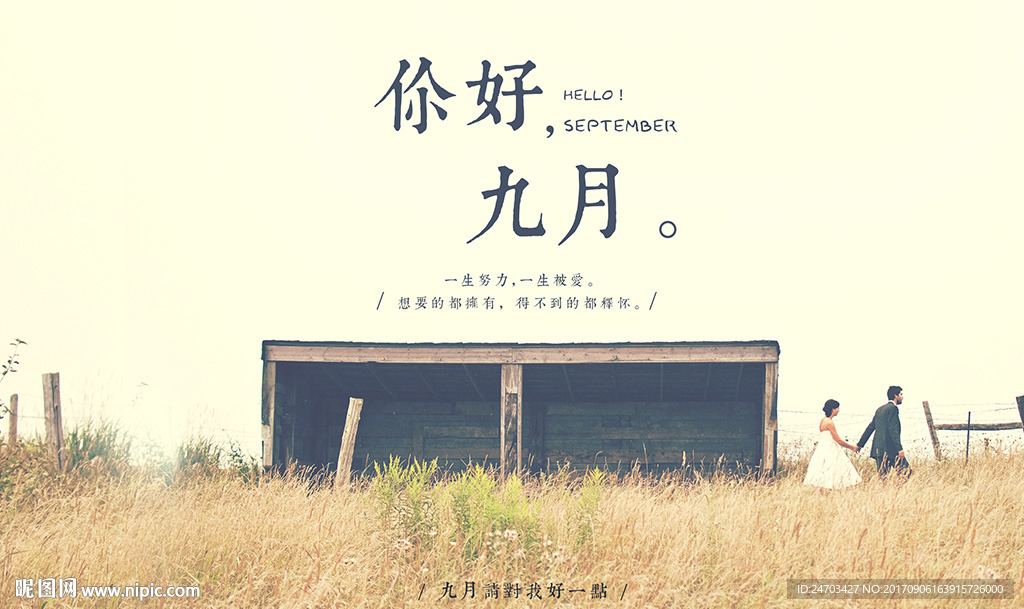 你好文艺唯美牵手爱情麦子海报