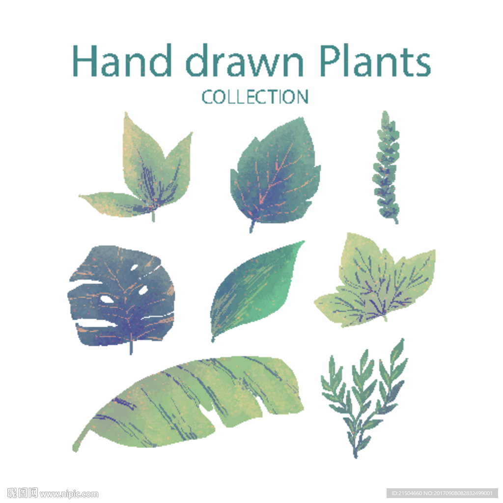 精致矢量树叶绿植图标