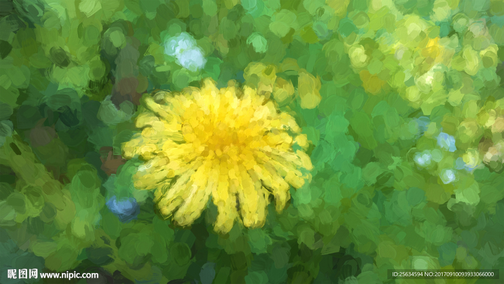 原创绿色水彩画背景