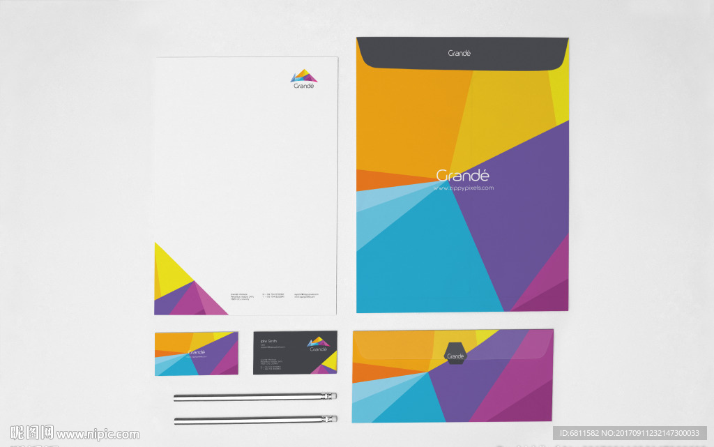 名片信封文件袋样机VI样机智能