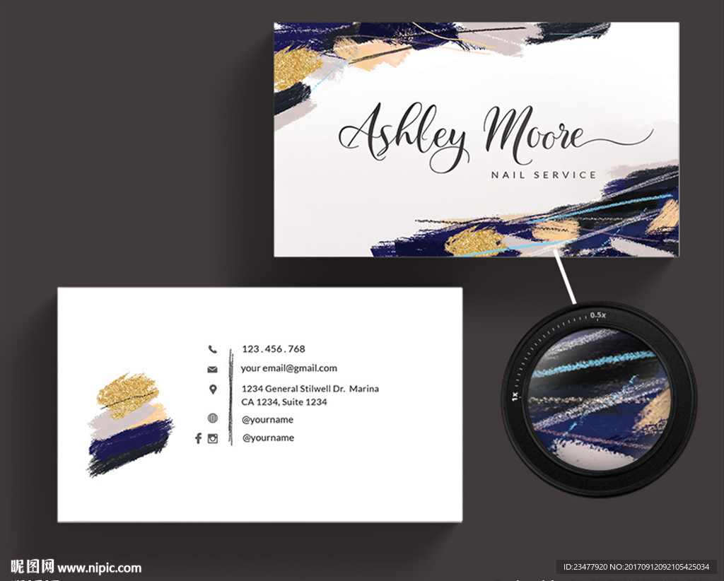 金粉水墨名片设计