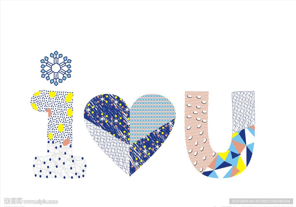 民族风花纹字体矢量图下载