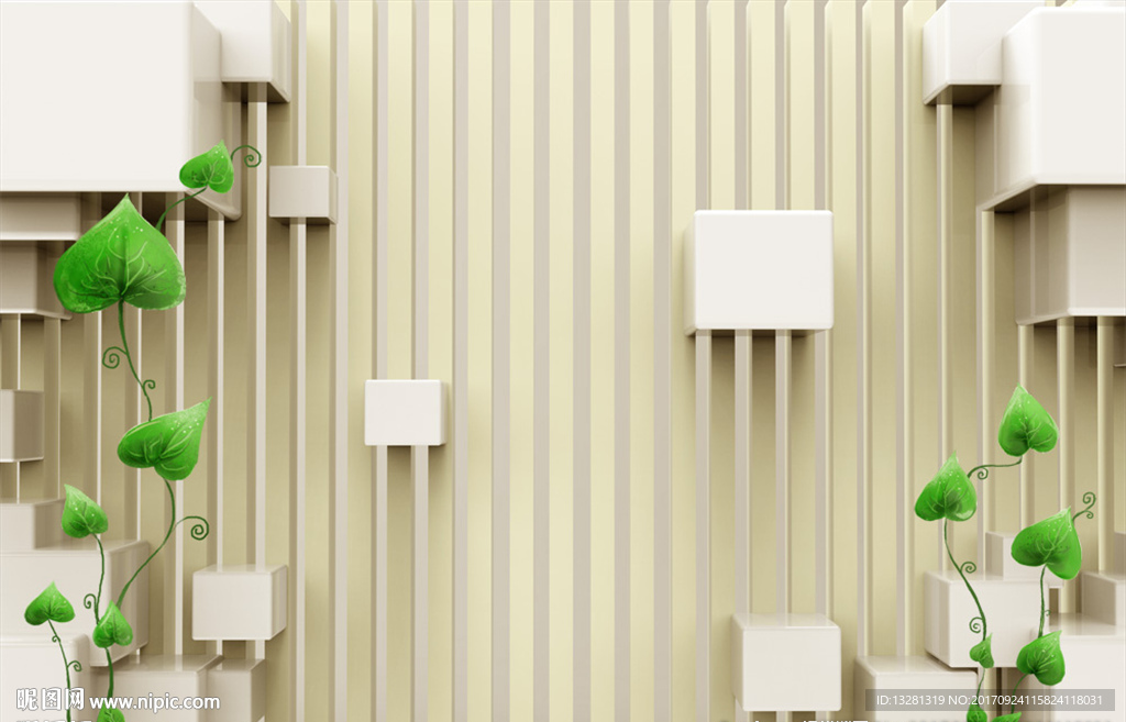 绿叶电视背景墙