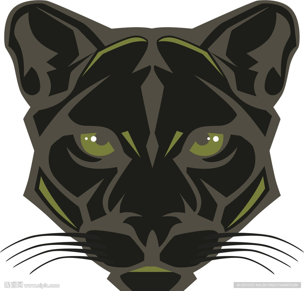 卡通豹子头矢量素材