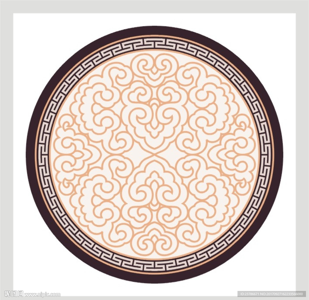 传统云纹印花图