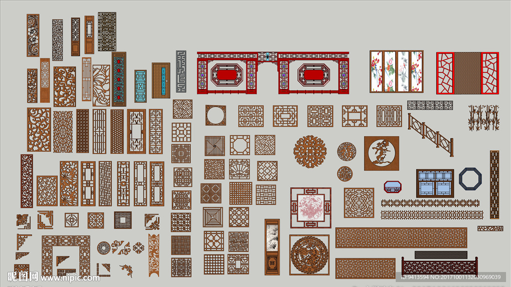 中式风格雕花窗户