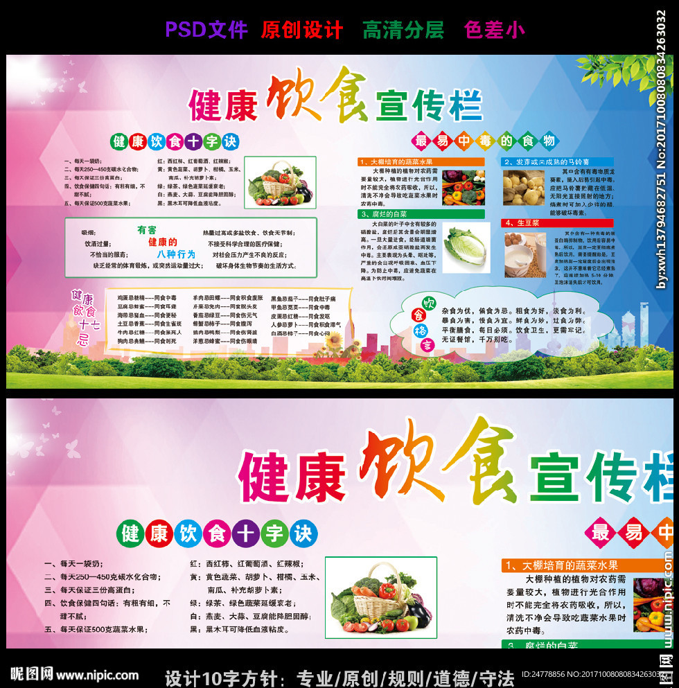 健康饮食宣传板报设计