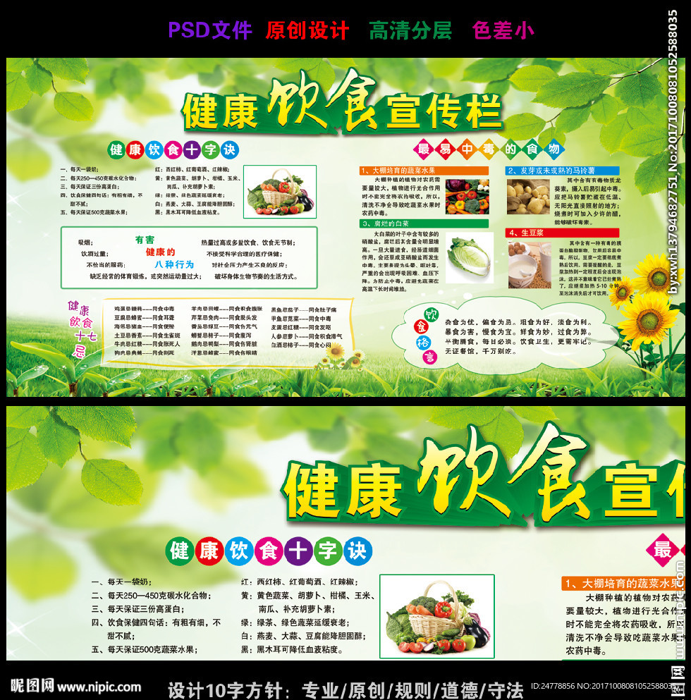 健康饮食宣传展板设计