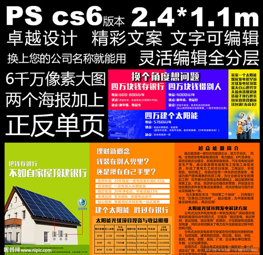 光伏太阳能发电用的海报展板