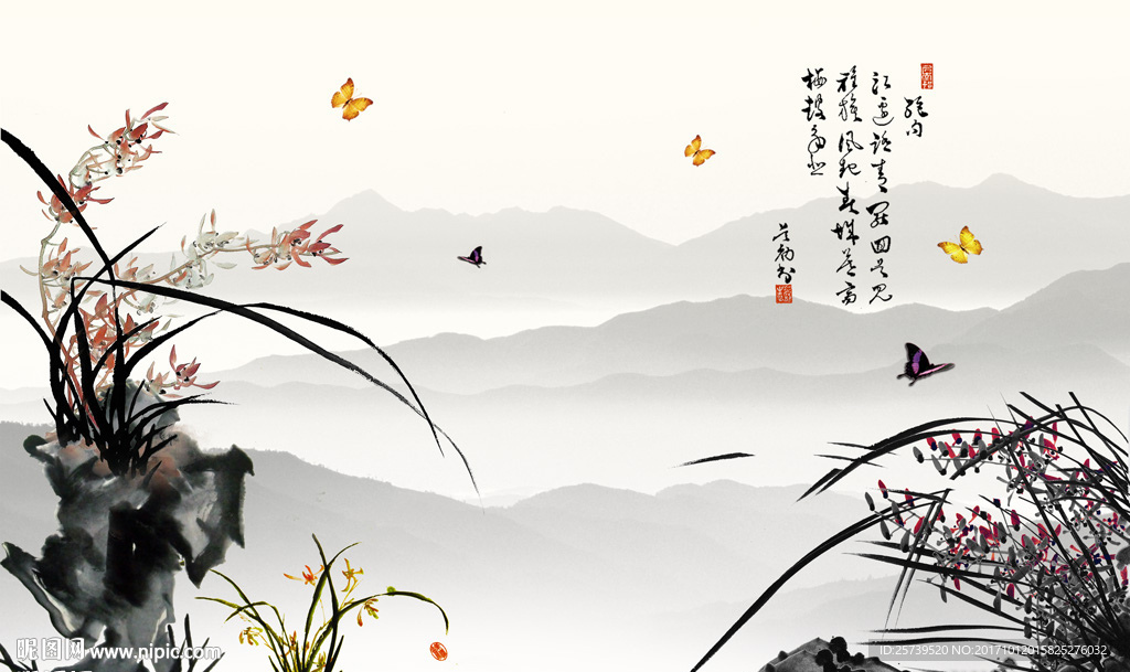 中式水墨风景画