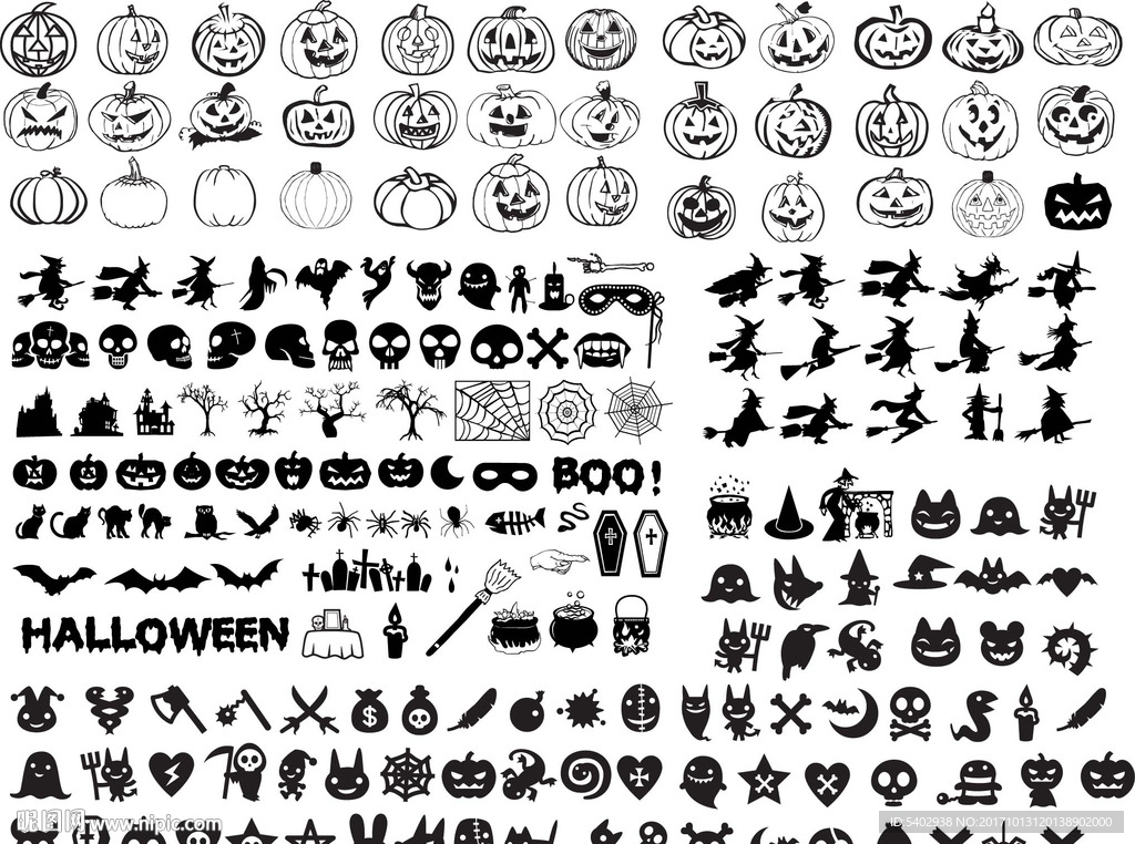 万圣节素材剪影