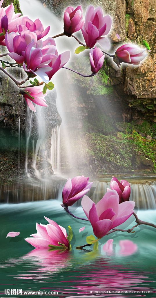 山水风景玉兰玄关