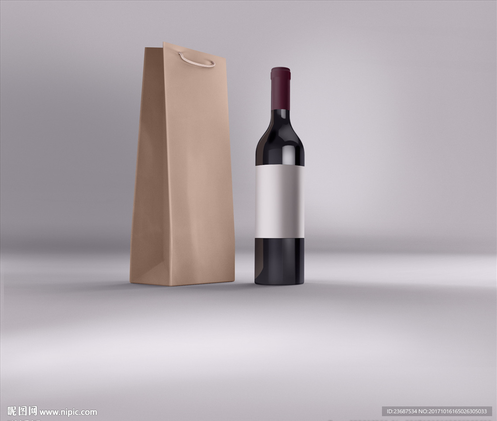 VI样机智能贴图模版酒瓶