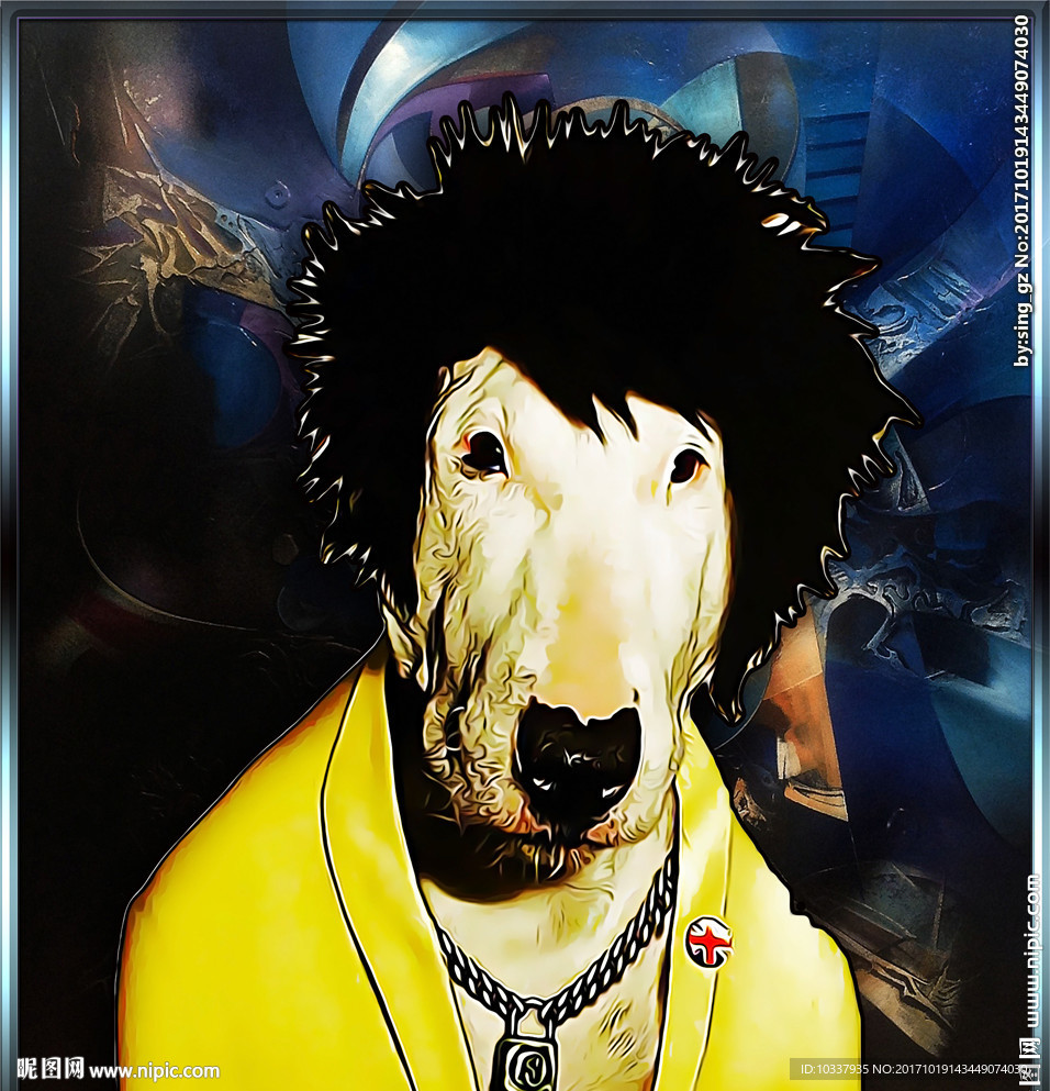 动物拟人明星油画