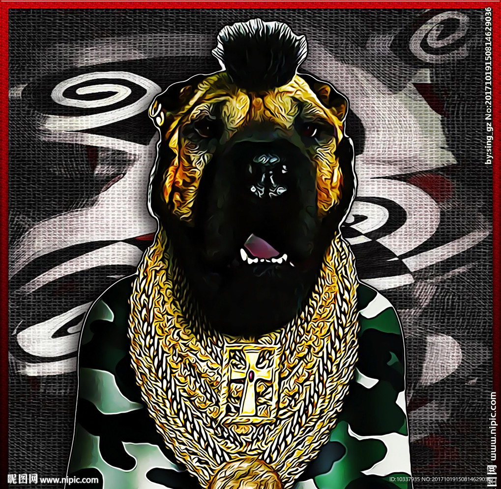 拟人动物装饰画