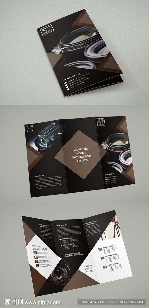 摄影器材三折页